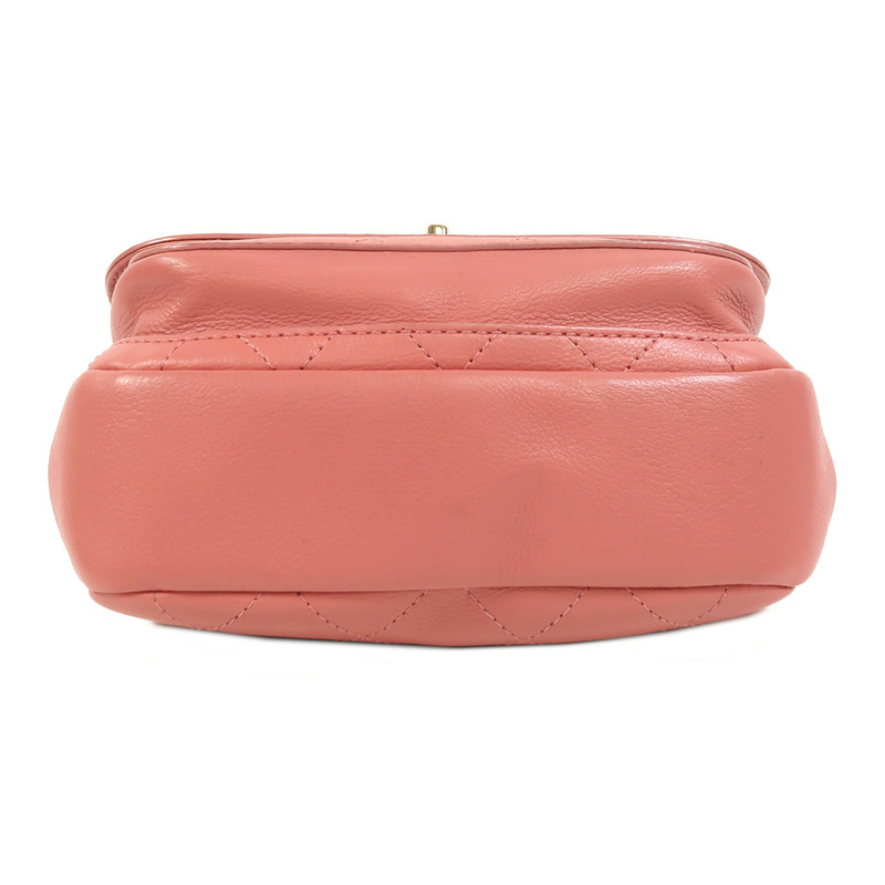 CHANEL 牛皮皮革Chain Shoulder金扣鏈帶肩背袋-3