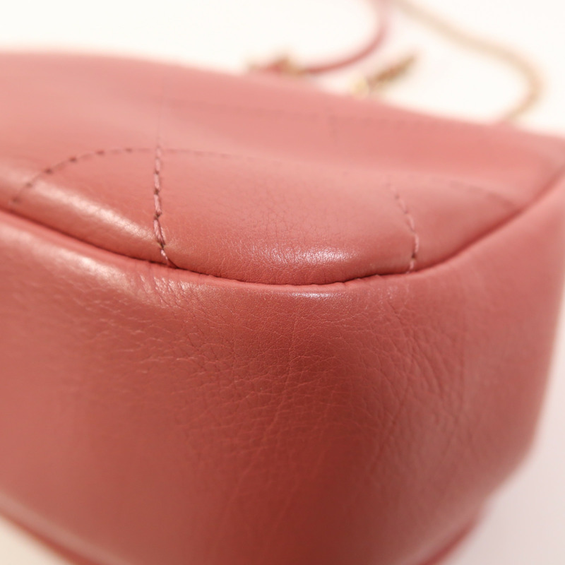 CHANEL 牛皮皮革Chain Shoulder金扣鏈帶肩背袋-14