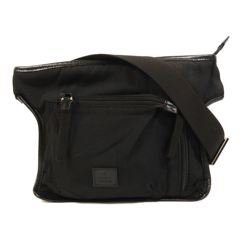 GUCCI 帆布Waist Bag銀扣腰包-0