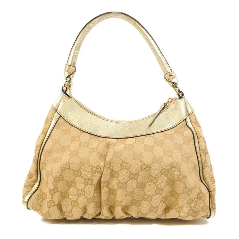 GUCCI 帆布Shoulder Bag金扣肩背袋-1