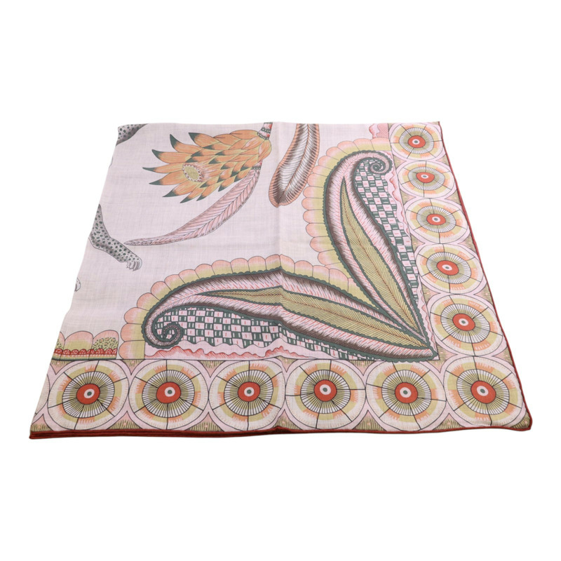 HERMES 羊絨/絲質Mors A Jouets Bandana Shawl 140x140絲巾-2