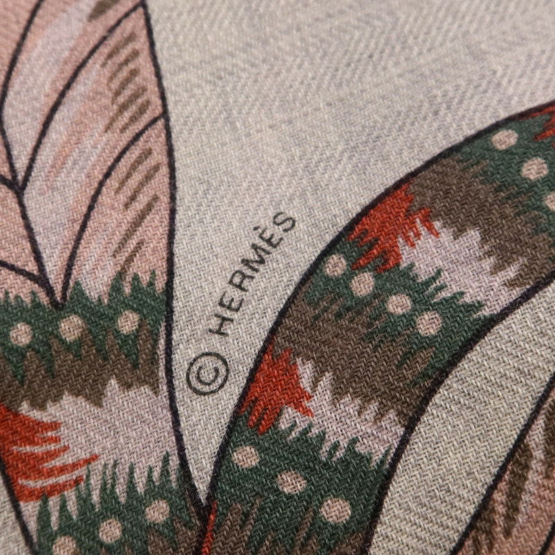 HERMES 羊絨/絲質Mors A Jouets Bandana Shawl 140x140絲巾-6