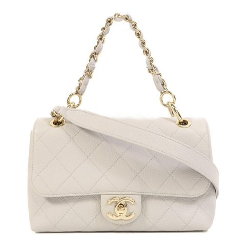 CHANEL 牛皮皮革City Walk Small Flap金扣手挽肩背兩用袋
