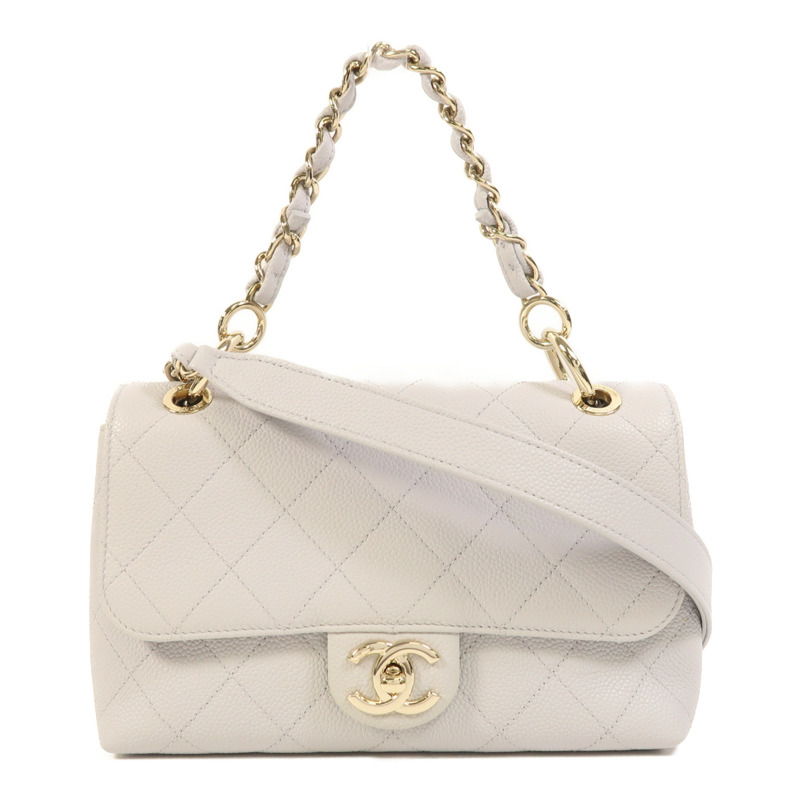 CHANEL 牛皮皮革City Walk Small Flap金扣手挽肩背兩用袋-0