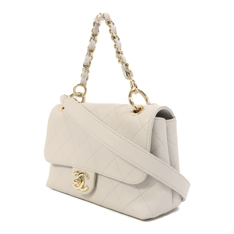 CHANEL 牛皮皮革City Walk Small Flap金扣手挽肩背兩用袋-2