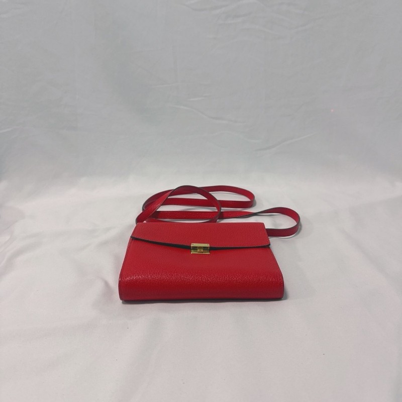 HERMES Clic 16 金扣 Mysore山羊皮 9T Capucine 橙紅色-4