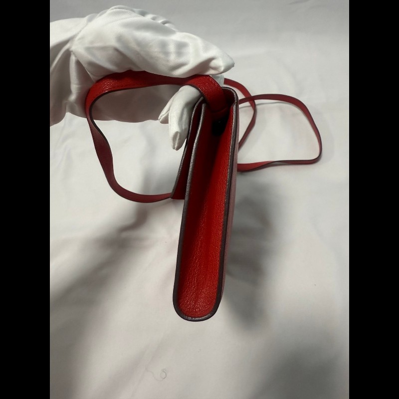 HERMES Clic 16 金扣 Mysore山羊皮 9T Capucine 橙紅色-7