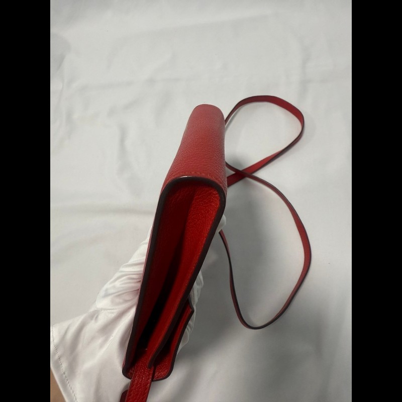 HERMES Clic 16 金扣 Mysore山羊皮 9T Capucine 橙紅色-12