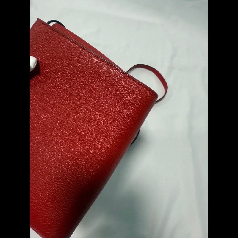 HERMES Clic 16 金扣 Mysore山羊皮 9T Capucine 橙紅色-13