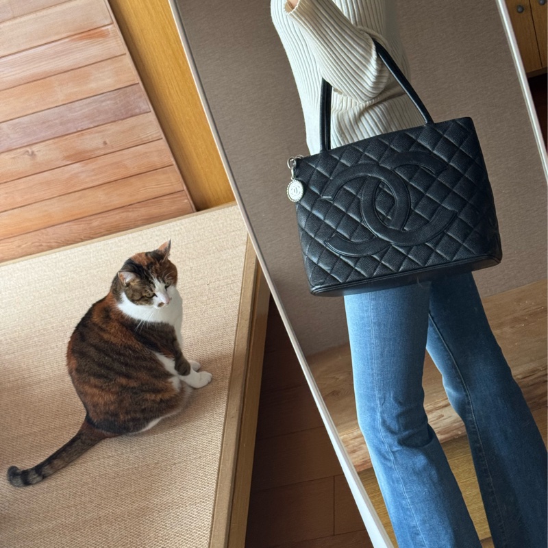 Chanel 銀幣魚子醬希爾頓手提包 9.5成新-0