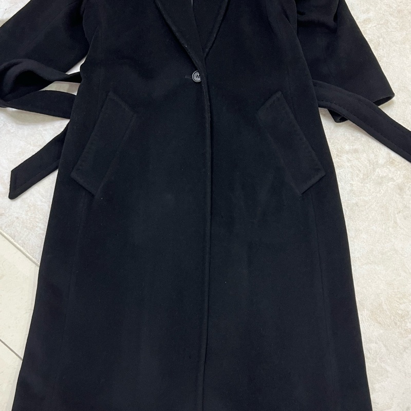 Max Mara 黑色羊毛大衣 長版-6
