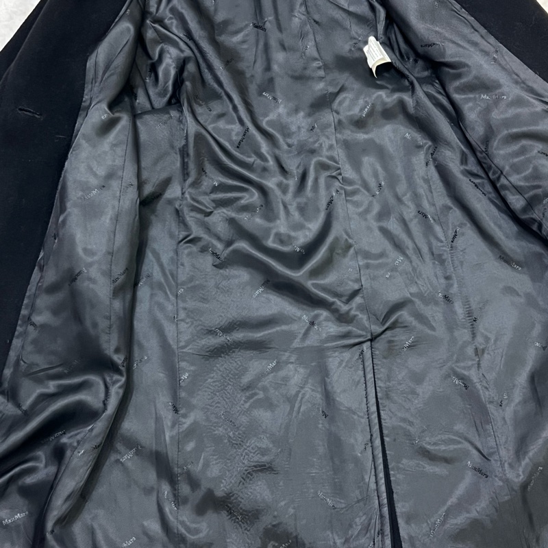 Max Mara 黑色羊毛大衣 長版-14