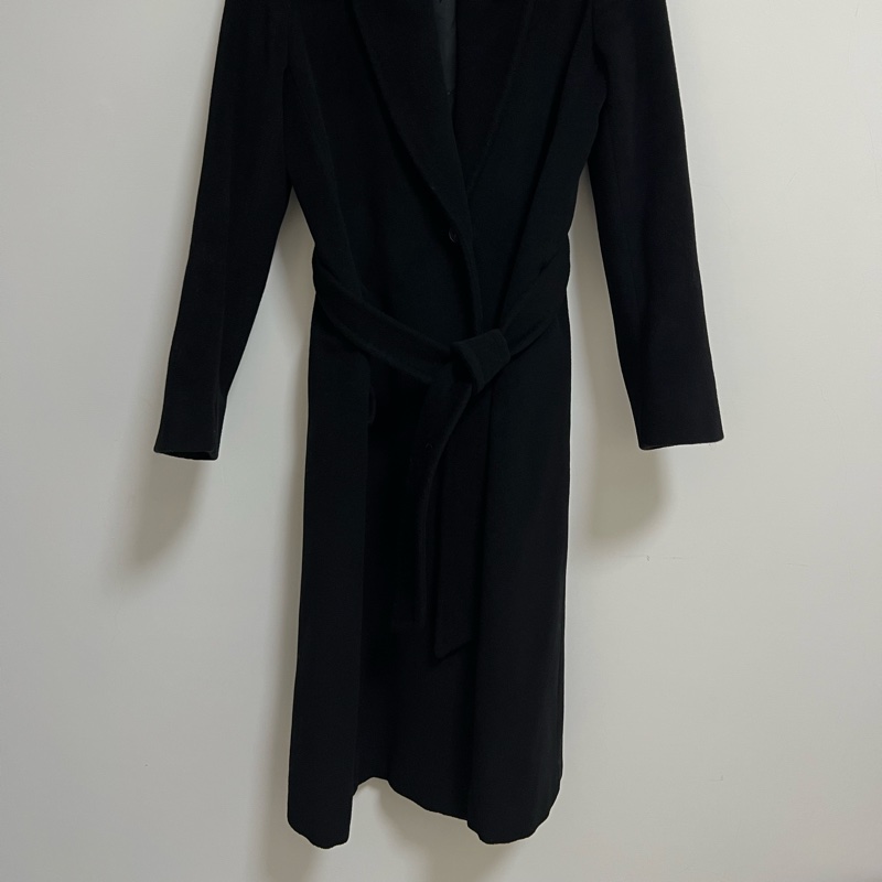 Max Mara 黑色羊毛大衣 長版-19