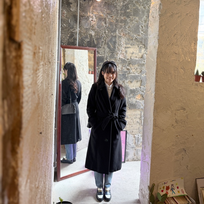 Max Mara 黑色羊毛大衣 長版-21