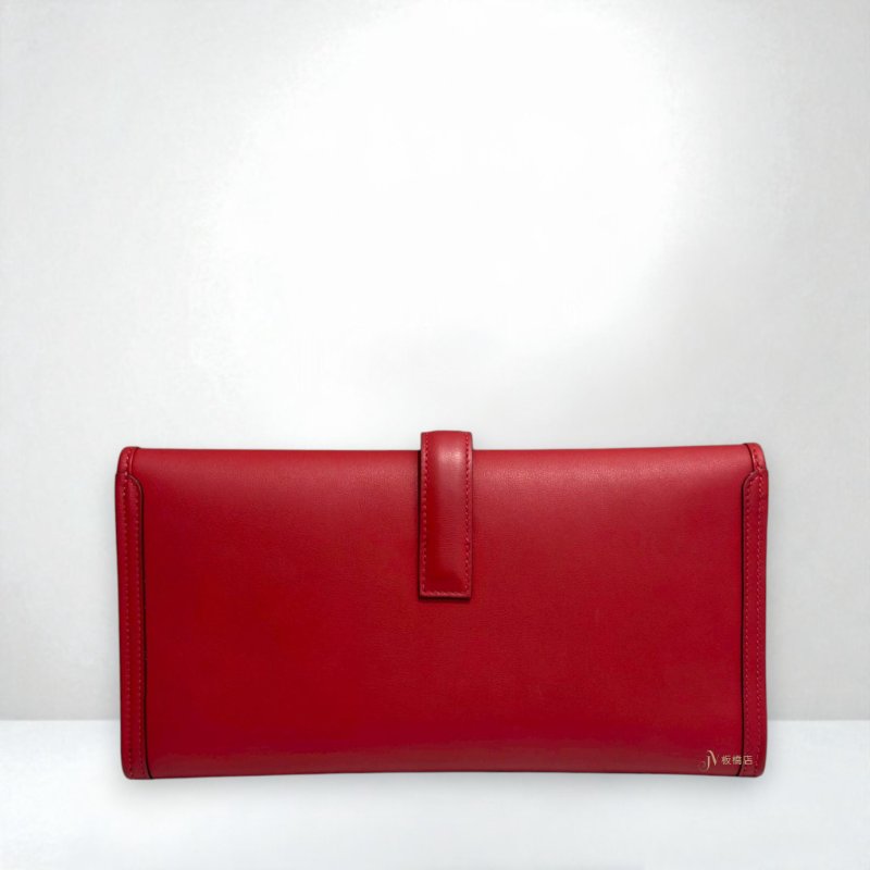 JS0038-Hermes 5E硃砂紅swift皮Jige Elan 29手拿包-1