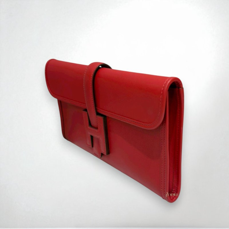 JS0038-Hermes 5E硃砂紅swift皮Jige Elan 29手拿包-2