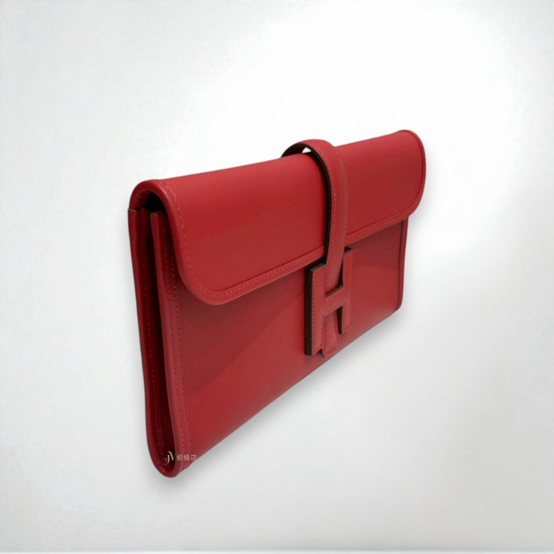 JS0038-Hermes 5E硃砂紅swift皮Jige Elan 29手拿包-3
