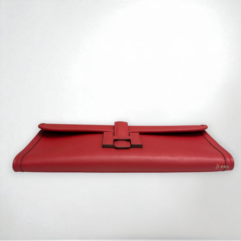 JS0038-Hermes 5E硃砂紅swift皮Jige Elan 29手拿包-4