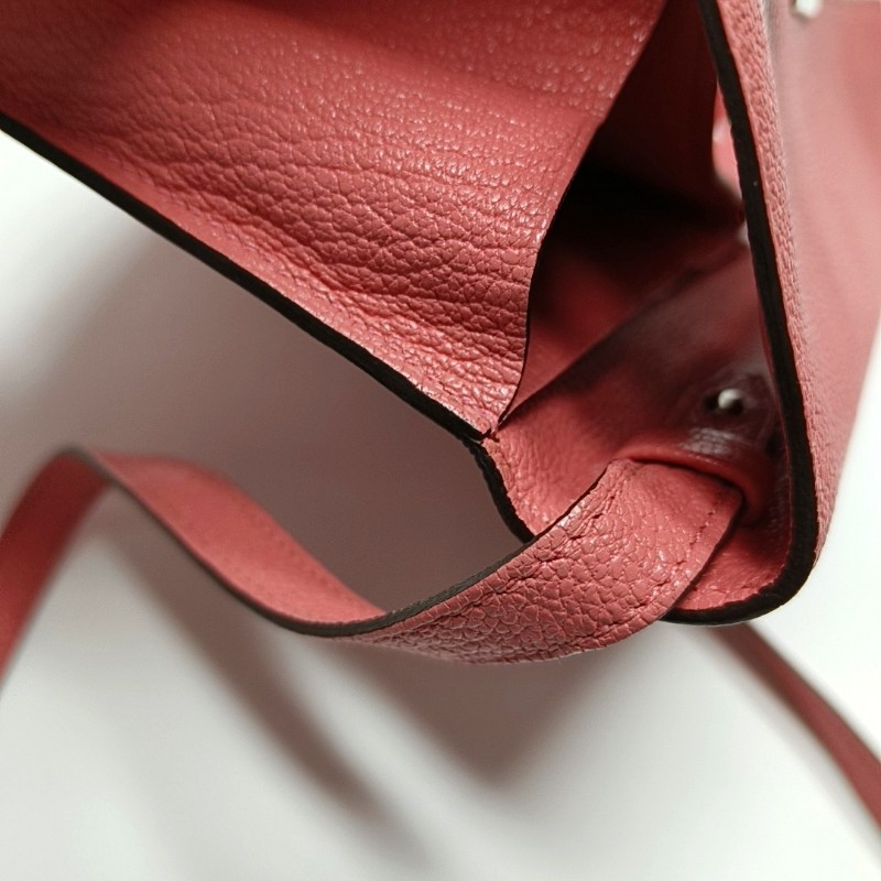 HERMÈS Clic 16奶昔粉Chèvre Mysore山羊皮 斜背包銀色五金 D刻-7