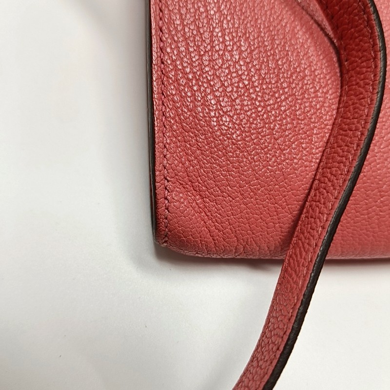 HERMÈS Clic 16奶昔粉Chèvre Mysore山羊皮 斜背包銀色五金 D刻-9