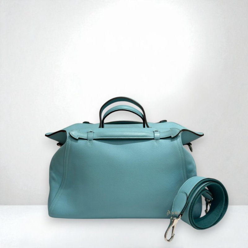 JS0606-Hermes 7f孔雀藍evergrain雙提把肩背oxer包-0