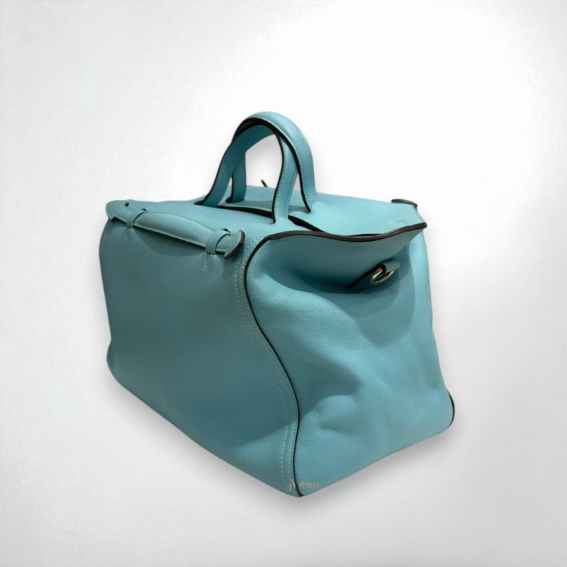 JS0606-Hermes 7f孔雀藍evergrain雙提把肩背oxer包-2