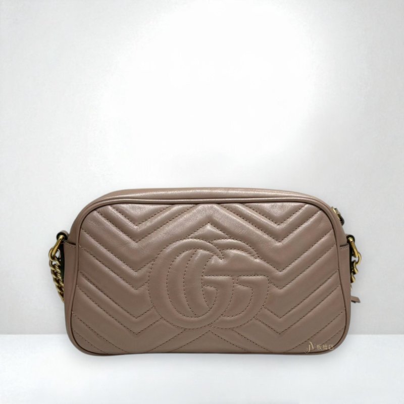 JS1231-GUCCI MARMONT小型藕粉色牛皮相機包447632-1