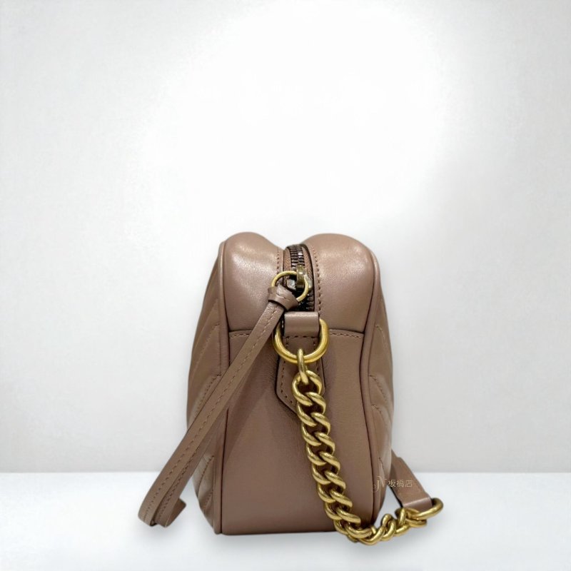 JS1231-GUCCI MARMONT小型藕粉色牛皮相機包447632-3