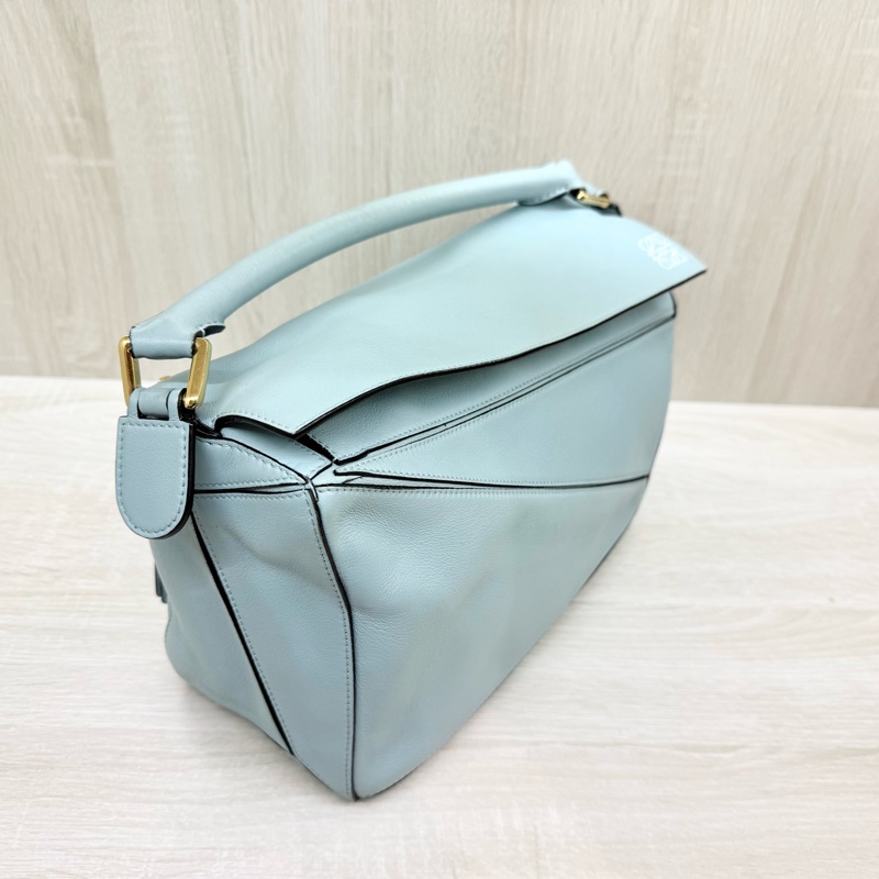 LOEWE淺藍色小牛皮中號puzzle側背包-4