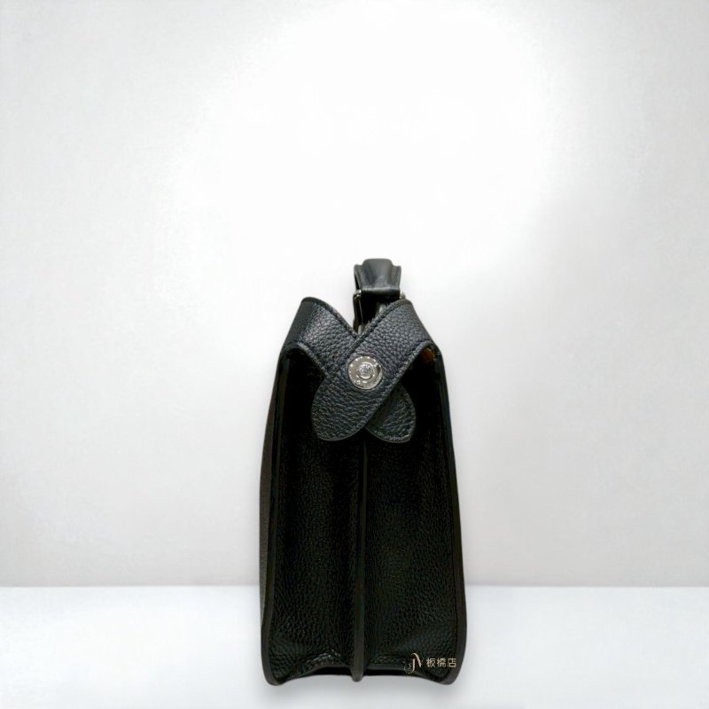 JS1267-FENDI黑色牛皮銀釦Peekaboo ISeeU手提斜背包7VA530AFC3F1EGZ-1