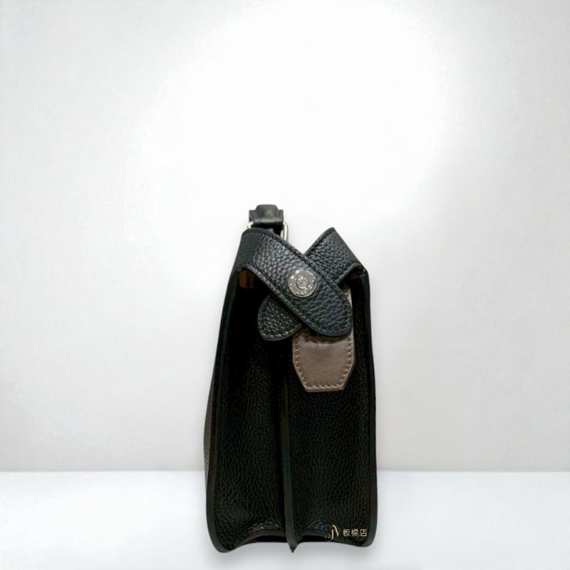 JS1267-FENDI黑色牛皮銀釦Peekaboo ISeeU手提斜背包7VA530AFC3F1EGZ-2