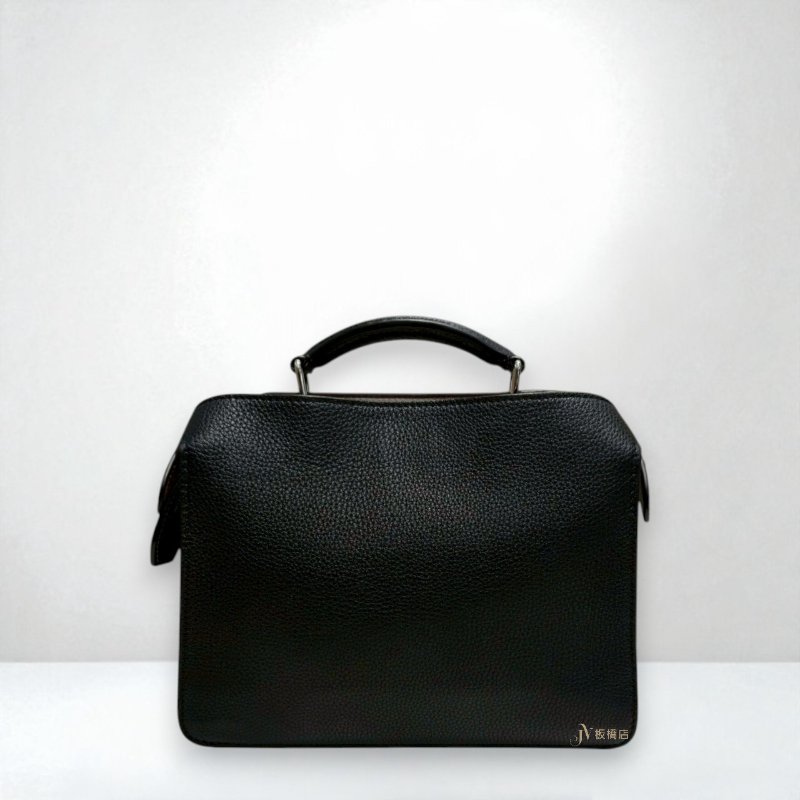 JS1267-FENDI黑色牛皮銀釦Peekaboo ISeeU手提斜背包7VA530AFC3F1EGZ-3