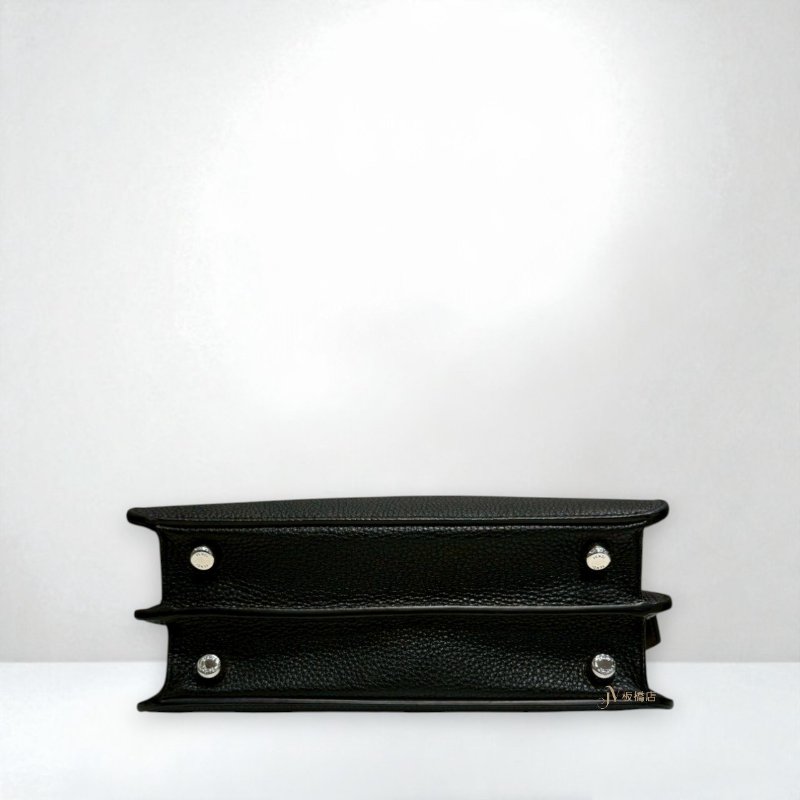 JS1267-FENDI黑色牛皮銀釦Peekaboo ISeeU手提斜背包7VA530AFC3F1EGZ-4