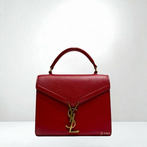 JY0098-YSL 紅色CASSANDRA粒面壓紋皮革迷你手提側背包