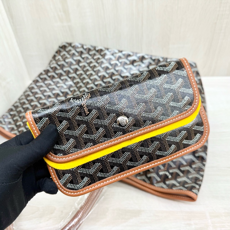 Goyard 棕色Saint Louis PM小牛皮及帆布雙面托特包-8