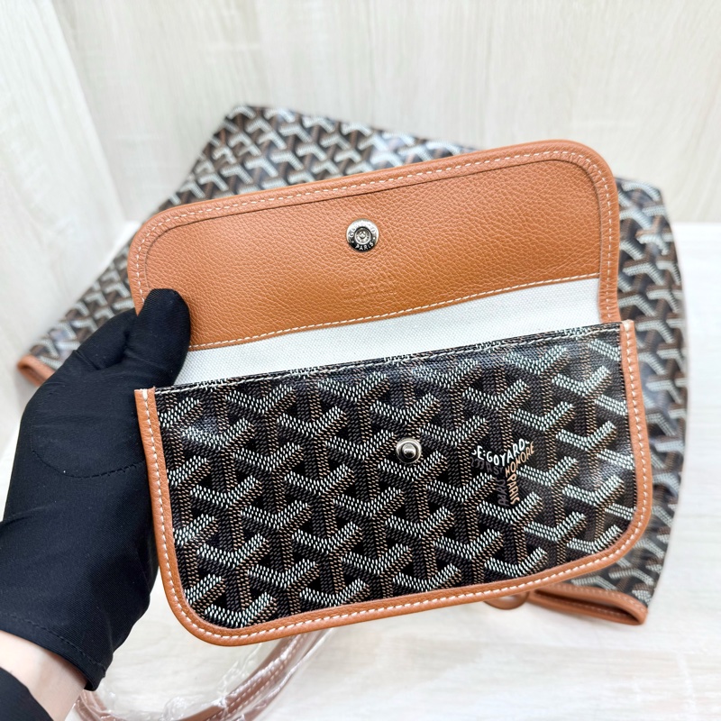 Goyard 棕色Saint Louis PM小牛皮及帆布雙面托特包-9