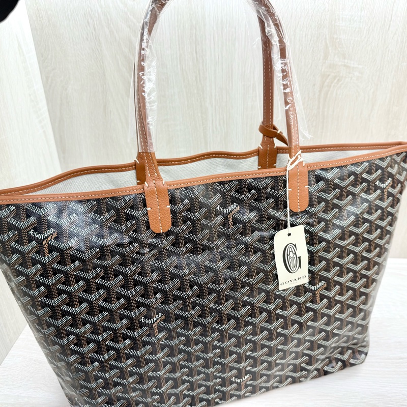 Goyard 棕色Saint Louis PM小牛皮及帆布雙面托特包-11