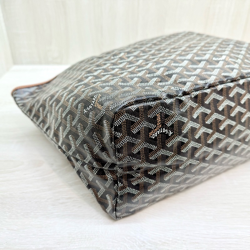 Goyard 棕色Saint Louis PM小牛皮及帆布雙面托特包-13