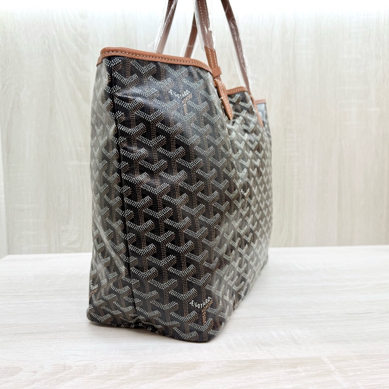 Goyard 棕色Saint Louis PM小牛皮及帆布雙面托特包-4