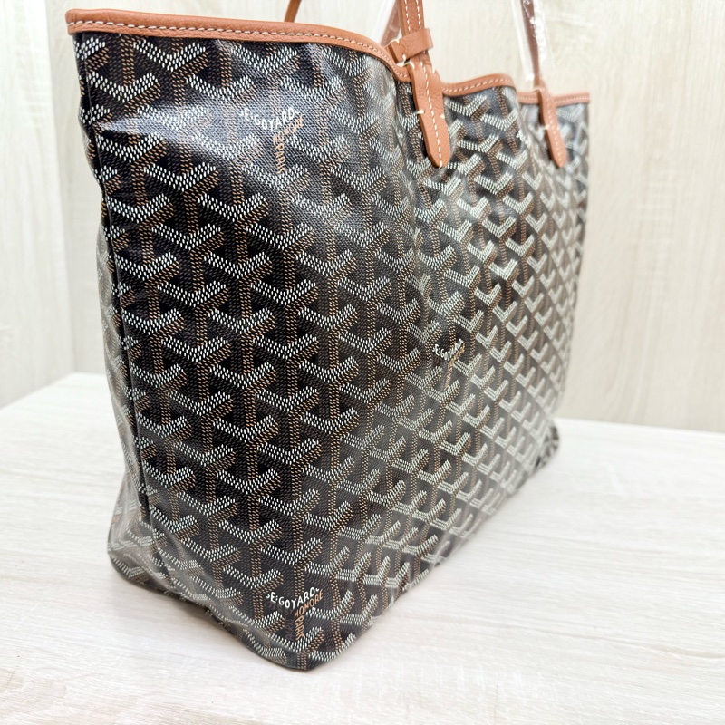 Goyard 棕色Saint Louis PM小牛皮及帆布雙面托特包-5