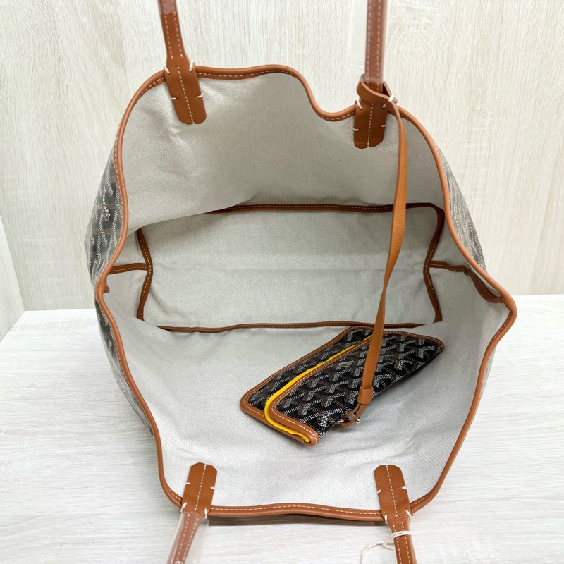 Goyard 棕色Saint Louis PM小牛皮及帆布雙面托特包-7