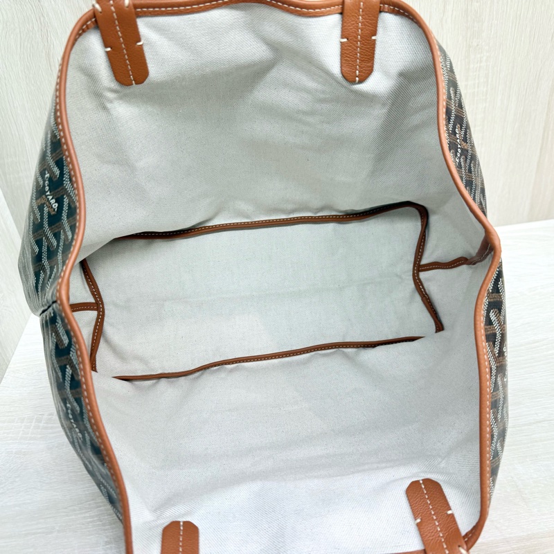 Goyard 棕色Saint Louis PM小牛皮及帆布雙面托特包-8