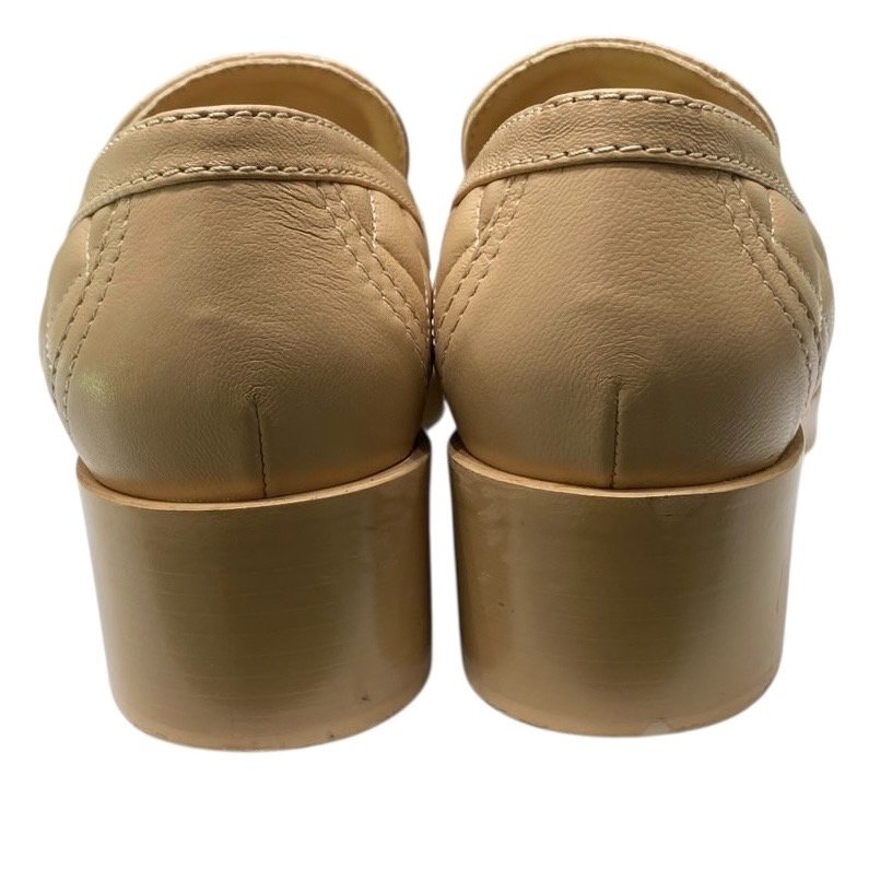 CHANEL 香奈兒 經典菱格紋樂福跟鞋 皮革 拿鐵色 37.5碼-6