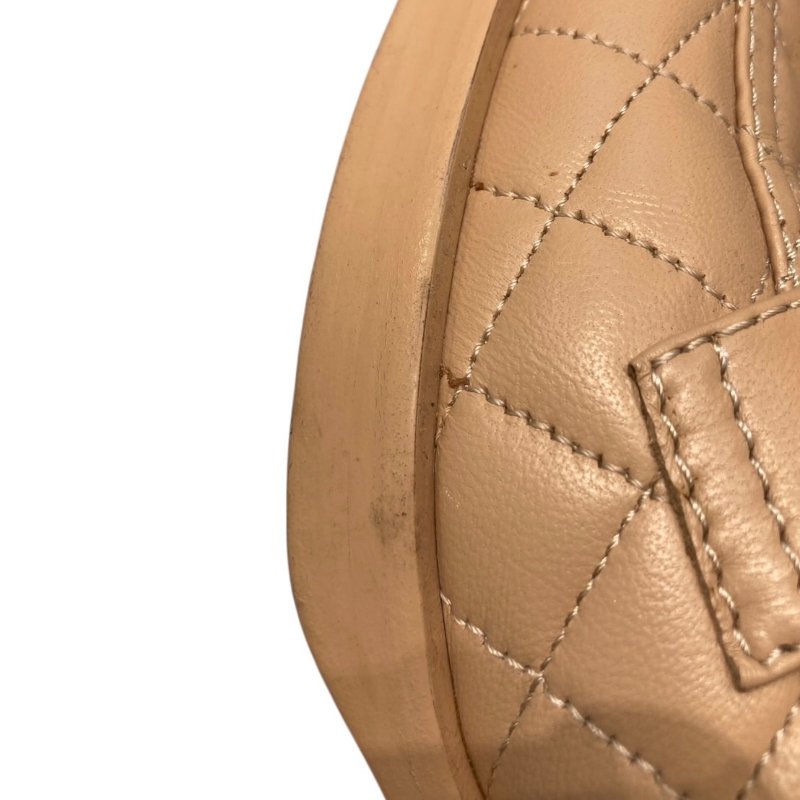 CHANEL 香奈兒 經典菱格紋樂福跟鞋 皮革 拿鐵色 37.5碼-15