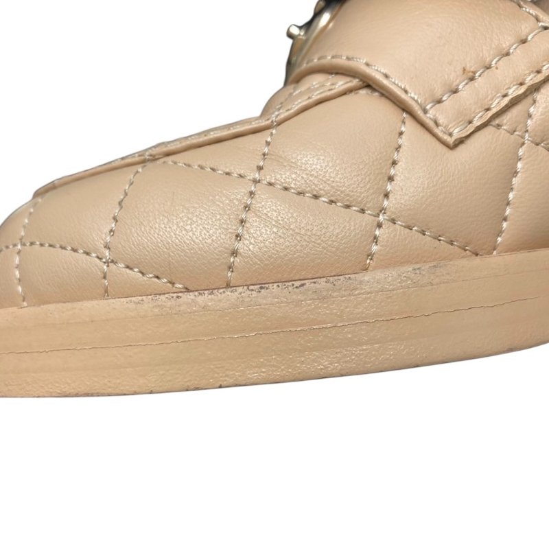 CHANEL 香奈兒 經典菱格紋樂福跟鞋 皮革 拿鐵色 37.5碼-18