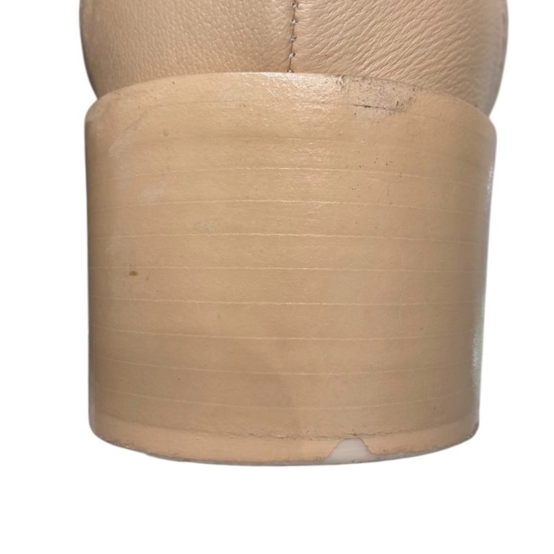 CHANEL 香奈兒 經典菱格紋樂福跟鞋 皮革 拿鐵色 37.5碼-20