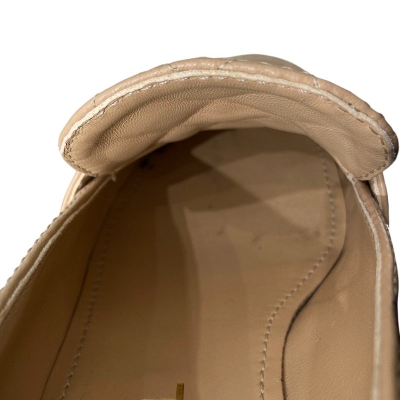 CHANEL 香奈兒 經典菱格紋樂福跟鞋 皮革 拿鐵色 37.5碼-22