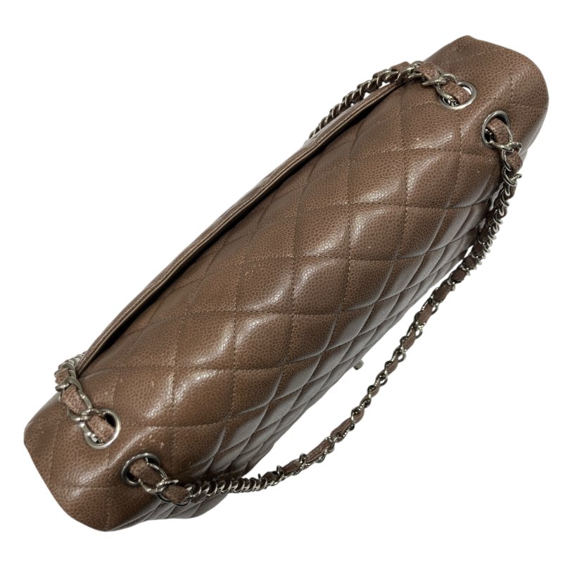 CHANEL 香奈兒 CLASSIC FLAP 30 肩背包 荔枝牛皮 咖啡色 銀扣-5