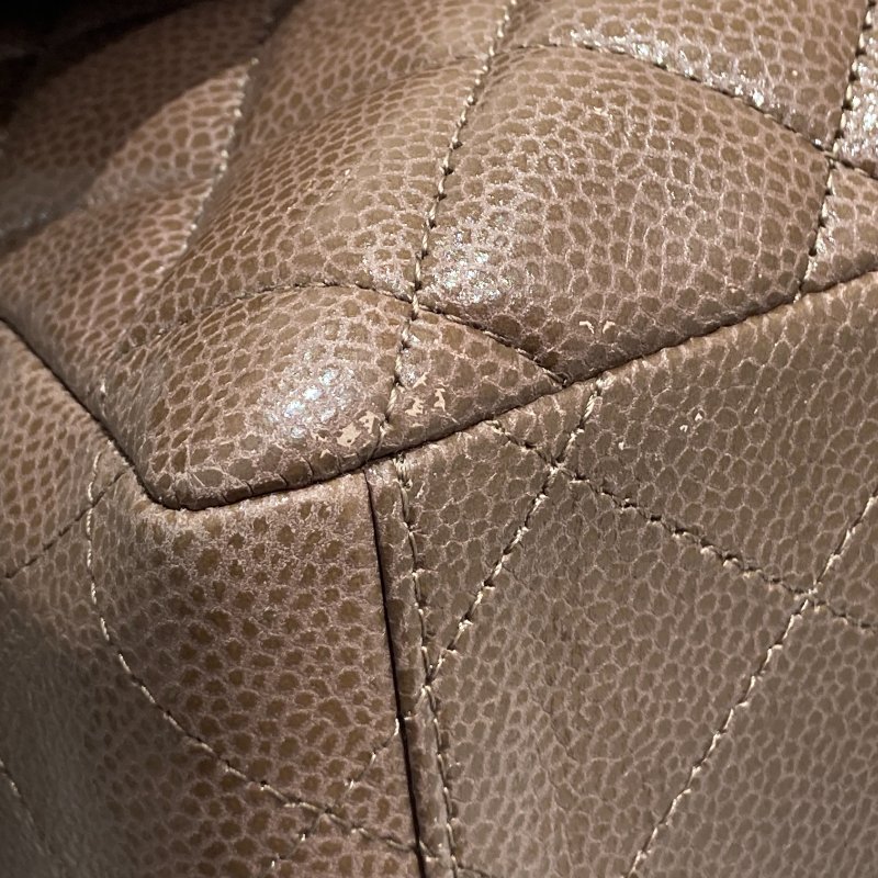 CHANEL 香奈兒 CLASSIC FLAP 30 肩背包 荔枝牛皮 咖啡色 銀扣-7