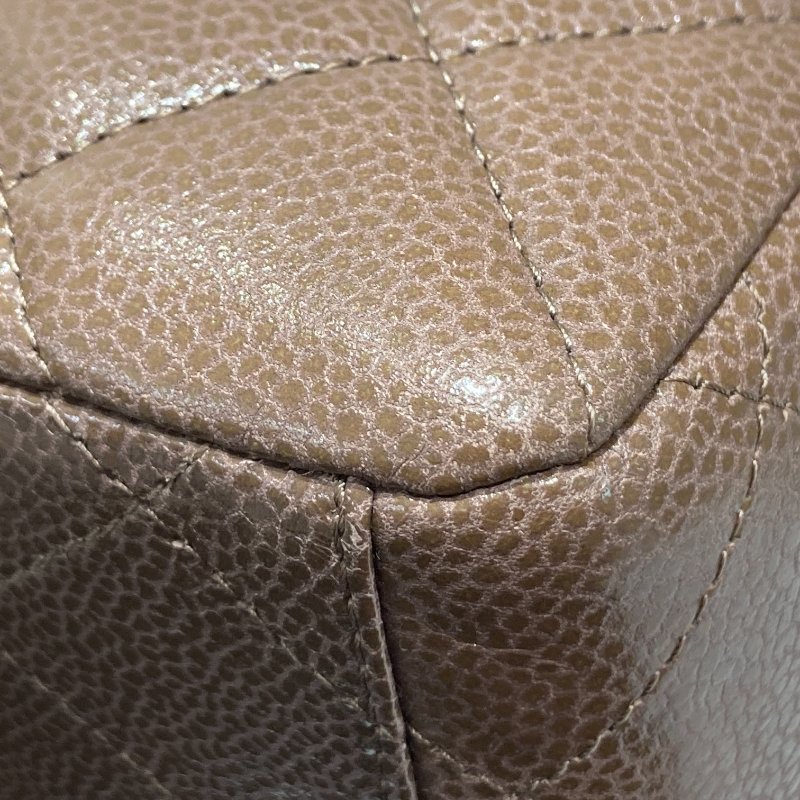 CHANEL 香奈兒 CLASSIC FLAP 30 肩背包 荔枝牛皮 咖啡色 銀扣-8